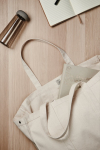 Large recycled canvas daily bag with secure pocket, 400 g/m² off white colour