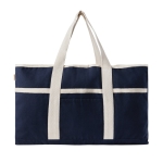 Recycled cotton beach bag with built-in towel, 500 g/m² navy-blue colour