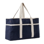 Recycled cotton beach bag with built-in towel, 500 g/m² navy-blue colour