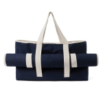 Recycled cotton beach bag with built-in towel, 500 g/m² navy-blue colour