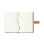 Recycled canvas notebook with magnetic strap, A5, ruled pages green colour