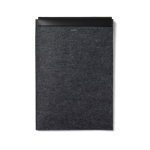 Recycled felt laptop sleeve with flap closure, 14” black colour