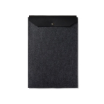 Recycled felt laptop sleeve with flap closure, 17” black colour