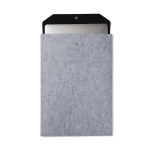 Recycled felt laptop sleeve with flap closure, 17” grey colour