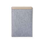 Recycled felt laptop sleeve with flap closure, 17” grey colour