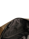 Recycled synthetic leather travel toiletry bag with full zip brown colour