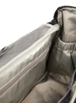 Water-repellent synthetic leather travel toiletry bag with handle ivory colour
