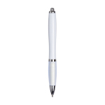 Ballpoint push pen made of ABS with soft grip, black ink white colour