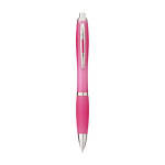 Ballpoint push pen made of ABS with soft grip, black ink