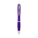 Ballpoint push pen made of ABS with soft grip, black ink