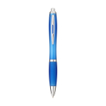 Ballpoint push pen made of ABS with soft grip, black ink