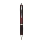 Ballpoint push pen made of ABS with soft grip, black ink