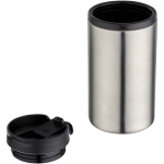 Recycled stainless steel mug with swivel lid, 250 ml matt silver colour second view