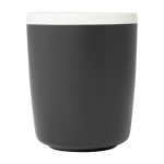Branded ceramic mug with matte exterior and white interior, 310 ml black colour second front view