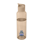 Transparent recycled plastic bottle with handle on the lid, 650 ml