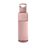 Transparent recycled plastic bottle with handle on the lid, 650 ml