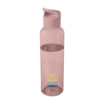 Transparent recycled plastic bottle with handle on the lid, 650 ml