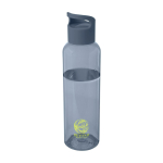 Transparent recycled plastic bottle with handle on the lid, 650 ml