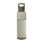 Transparent recycled plastic bottle with handle on the lid, 650 ml