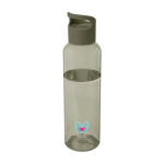Transparent recycled plastic bottle with handle on the lid, 650 ml