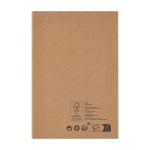 Eco notebook with integrated pen and lined pages navy-blue colour