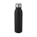 Recycled stainless steel leak-proof bottle with handle, 720 ml black colour