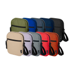 Water-repellent recycled polyester messenger bag with pockets