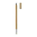 Long-lasting bamboo pencil with eraser and graphite tip natural colour second front view