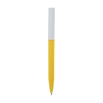 Recycled plastic pen in various colors, black ink yellow colour