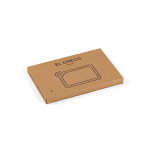 Bamboo chopping board with corner handle for serving natural colour view in box
