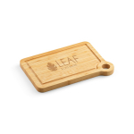 Bamboo chopping board with corner handle for serving natural colour