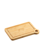 Bamboo chopping board with corner handle for serving main view