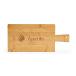 Bamboo chopping board with large handle and decorative chalkboard natural colour