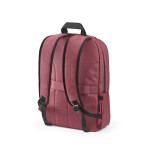 Recycled nylon laptop backpack, printed with your logo, 16.5” burgundy colour second view