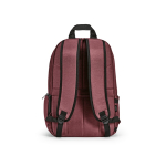 Recycled nylon laptop backpack, printed with your logo, 16.5” burgundy colour rear view