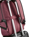 Recycled nylon laptop backpack, 16.5” burgundy colour detail view