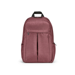 Recycled nylon laptop backpack, printed with your logo, 16.5” burgundy colour front view