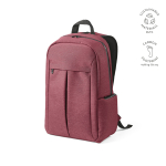 Recycled nylon laptop backpack, printed with your logo, 16.5” burgundy colour