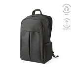 Recycled nylon laptop backpack, printed with your logo, 16.5” black colour