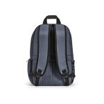 Recycled nylon laptop backpack, printed with your logo, 16.5” blue colour rear view