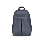 Recycled nylon laptop backpack, printed with your logo, 16.5” blue colour front view