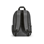 Recycled nylon laptop backpack, printed with your logo, 16.5” dark grey colour rear view