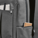 Recycled nylon laptop backpack, 16.5” dark grey colour second detail view