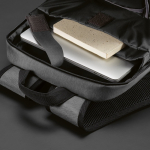 Recycled nylon laptop backpack, 16.5” dark grey colour third detail view