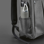 Recycled nylon laptop backpack, 16.5” dark grey colour detail view