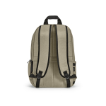 Recycled nylon laptop backpack, printed with your logo, 16.5” camel colour rear view