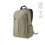 Recycled nylon laptop backpack, printed with your logo, 16.5” camel colour