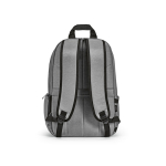 Recycled nylon laptop backpack, printed with your logo, 16.5” light grey colour rear view