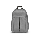 Recycled nylon laptop backpack, printed with your logo, 16.5” light grey colour front view
