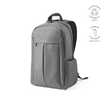 Recycled nylon laptop backpack, printed with your logo, 16.5” light grey colour